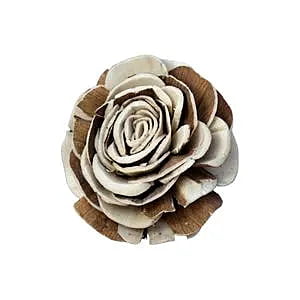Sola Skin Beauty Rose - Handmade sola wood bark and white interior flower for decor