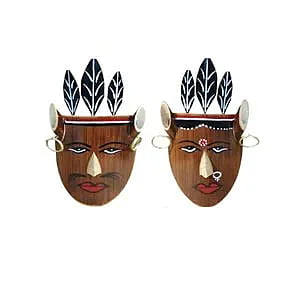 Bamboo Naga Mask Pair