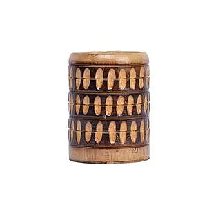 Bamboo Pen Stand-Round Minakari